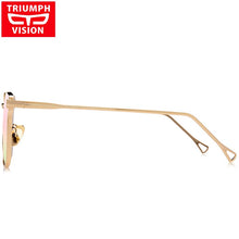 Carica l'immagine nel visualizzatore di Gallery, TRIUMPH VISION Occhiali da sole Cat Eye a specchio rosa Occhiali da sole da donna Occhiali da sole per donna Oculos Feminino in metallo
