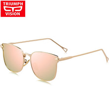 Carica l'immagine nel visualizzatore di Gallery, TRIUMPH VISION Occhiali da sole Cat Eye a specchio rosa Occhiali da sole da donna Occhiali da sole per donna Oculos Feminino in metallo
