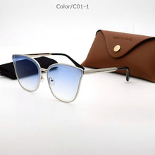 Load image into Gallery viewer, TUZENGYONG 2023 Cat Eye Sunglasses Metal Frame Glasses Brand Design Lady Gradient Sun Glasses UV400 To Prevent Glare