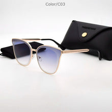 Load image into Gallery viewer, TUZENGYONG 2023 Cat Eye Sunglasses Metal Frame Glasses Brand Design Lady Gradient Sun Glasses UV400 To Prevent Glare