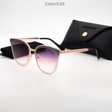 Load image into Gallery viewer, TUZENGYONG 2023 Cat Eye Sunglasses Metal Frame Glasses Brand Design Lady Gradient Sun Glasses UV400 To Prevent Glare