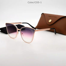 Load image into Gallery viewer, TUZENGYONG 2023 Cat Eye Sunglasses Metal Frame Glasses Brand Design Lady Gradient Sun Glasses UV400 To Prevent Glare