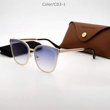 Load image into Gallery viewer, TUZENGYONG 2023 Cat Eye Sunglasses Metal Frame Glasses Brand Design Lady Gradient Sun Glasses UV400 To Prevent Glare