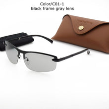 Carica l&#39;immagine nel visualizzatore di Gallery, TUZENGYONG Occhiali da sole fotocromatici senza montatura in lega da uomo polarizzati occhiali da guida giorno e notte camaleonte antiriflesso gafas de sol 