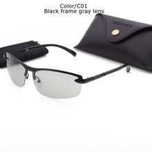 Carica l&#39;immagine nel visualizzatore di Gallery, TUZENGYONG Occhiali da sole fotocromatici senza montatura in lega da uomo polarizzati occhiali da guida giorno e notte camaleonte antiriflesso gafas de sol 