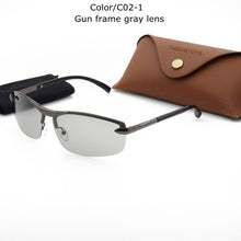 Carica l&#39;immagine nel visualizzatore di Gallery, TUZENGYONG Occhiali da sole fotocromatici senza montatura in lega da uomo polarizzati occhiali da guida giorno e notte camaleonte antiriflesso gafas de sol 