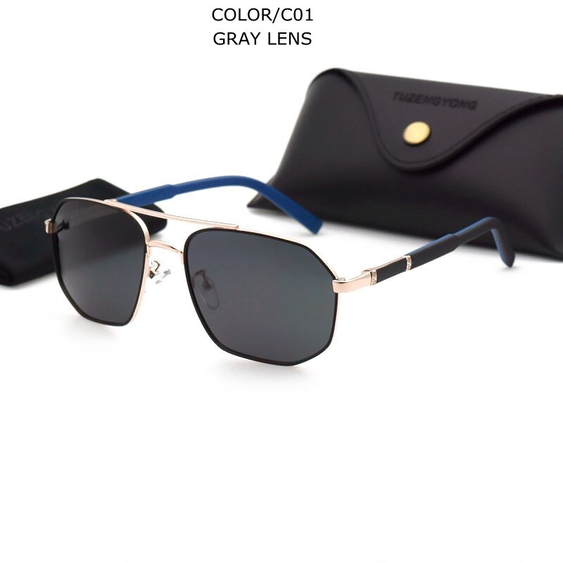 TUZENGYONG Classic Polarized Sunglasses Women Brand Design Hexagon Alloy Frame+ Rubber Temples Men Glasses UV400 protection