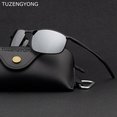 TUZENGYONG Occhiali da sole polarizzati da uomo 2023 Designer di marca Telaio in lega Mens Driving Occhiali da sole UV400 Occhiali Oculos de sol 