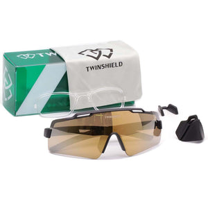 TWINSHIELD Brand Sunglasses Outdoor Sports Glasses Men And Women Fishing Goggles UV400 Black Eyewear Two Nose With Case