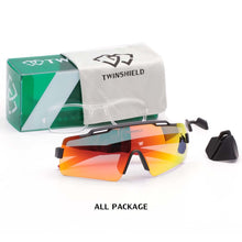 Load image into Gallery viewer, TWINSHIELD Brand Sunglasses Outdoor Sports Glasses Men And Women Fishing Goggles UV400 Black Eyewear Two Nose With Case