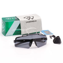 Load image into Gallery viewer, TWINSHIELD Brand Sunglasses Outdoor Sports Glasses Men And Women Fishing Goggles UV400 Black Eyewear Two Nose With Case