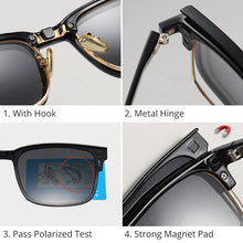 Load image into Gallery viewer, TWO Oclock 2 In 1 Multi-function Optical Frames Magnetic Sunglasses Grade Glasses Male Polarized Clip On Glasses Square Z8021