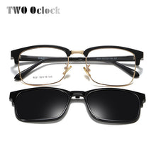 Load image into Gallery viewer, TWO Oclock 2 In 1 Multi-function Optical Frames Magnetic Sunglasses Grade Glasses Male Polarized Clip On Glasses Square Z8021