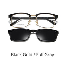 Load image into Gallery viewer, TWO Oclock 2 In 1 Multi-function Optical Frames Magnetic Sunglasses Grade Glasses Male Polarized Clip On Glasses Square Z8021