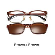 Load image into Gallery viewer, TWO Oclock 2 In 1 Multi-function Optical Frames Magnetic Sunglasses Grade Glasses Male Polarized Clip On Glasses Square Z8021