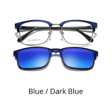 Load image into Gallery viewer, TWO Oclock 2 In 1 Multi-function Optical Frames Magnetic Sunglasses Grade Glasses Male Polarized Clip On Glasses Square Z8021
