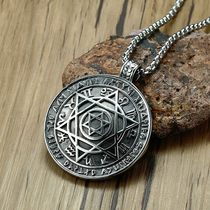 Talisman Hexagram Solomon Amulet Pendant Necklace kabbalah Hermetic Jewelry