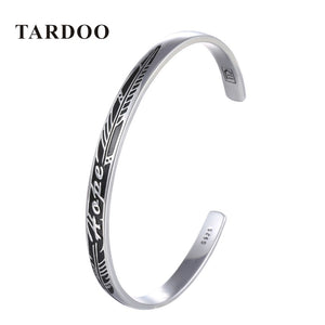 Promotion 925 Sterling Silver Bangles&Bracelets for Women Leaf Design Black National Style Full Cuff Bangles Fine Jewelry