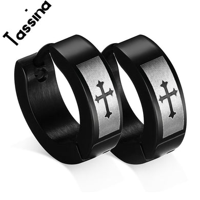 Stainless Steel Men's Earrings High-grade Hypoallergenic Cross Earrings Wholesales Fashion Jewelry For Men TAEH-126