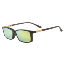 Load image into Gallery viewer, TendaGlasses Lightweight Flexible Rectangular TR90 Men Women Prescription Eyeglass Frame with Polarized Clip On Sunglasses