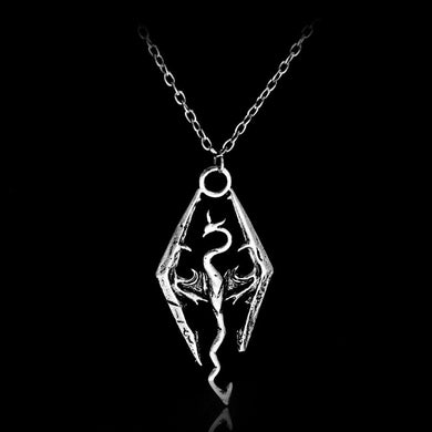 The Elder scrolls dragon pendants & necklaces personalized fashion jewelry Skyrim Dragon Pendant Necklace high quality jewelry