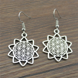 The Flower Of Life Drop Earrings Fashion The Flower Seed Of Life Earrings Danging Seed Of Life Earrings For Women
