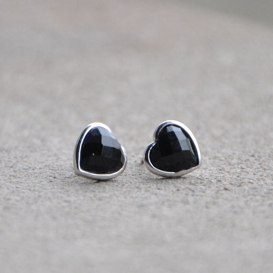 The Thailand sub manual 925 sterling silver jewelry silver silver Bangkok love Black Onyx small earrings