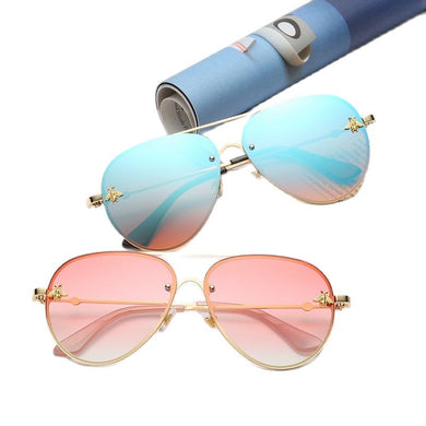 The 2023 bee sunglasses euramerican personality frameless sea toad sunglasses glasses