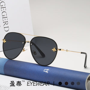 The 2023 bee sunglasses euramerican personality frameless sea toad sunglasses glasses