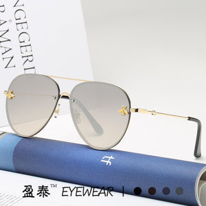 The 2023 bee sunglasses euramerican personality frameless sea toad sunglasses glasses
