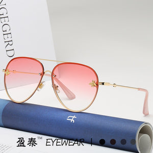 The 2023 bee sunglasses euramerican personality frameless sea toad sunglasses glasses