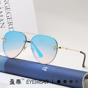 The 2023 bee sunglasses euramerican personality frameless sea toad sunglasses glasses