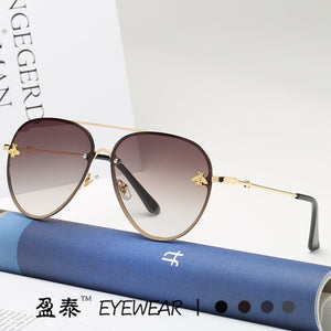 The 2023 bee sunglasses euramerican personality frameless sea toad sunglasses glasses