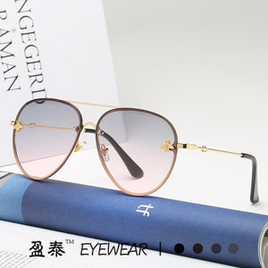 The 2023 bee sunglasses euramerican personality frameless sea toad sunglasses glasses