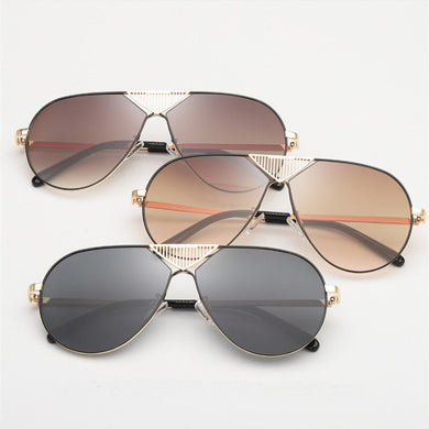 The style of sun-glasses with huge hollow metal frames for men and women in Europe and America sun glasses HOT