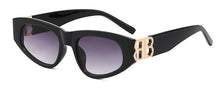 Load image into Gallery viewer, Thick Acetate Cat Eye Sunglasses Black Gold Letter B Sun Glasses 2023  Designer Womens Shades UV Rays Eyewear