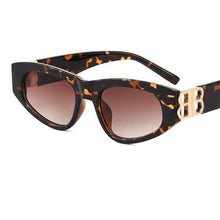 Load image into Gallery viewer, Thick Acetate Cat Eye Sunglasses Black Gold Letter B Sun Glasses 2023  Designer Womens Shades UV Rays Eyewear