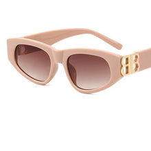 Load image into Gallery viewer, Thick Acetate Cat Eye Sunglasses Black Gold Letter B Sun Glasses 2023  Designer Womens Shades UV Rays Eyewear
