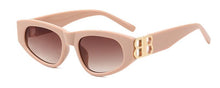 Load image into Gallery viewer, Thick Acetate Cat Eye Sunglasses Black Gold Letter B Sun Glasses 2023  Designer Womens Shades UV Rays Eyewear