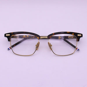 Thom Alloy Acetate Semi Rimless Prescription Glasses Frame Men Women Myopia Optical Eyewear TB711 Brand Square Eyeglasses