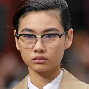 Thom Alloy Acetate Semi Rimless Prescription Glasses Frame Men Women Myopia Optical Eyewear TB711 Brand Square Eyeglasses