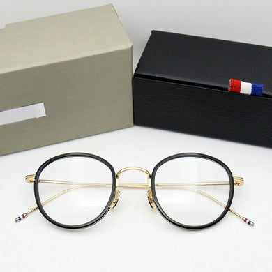 Thom Brand Alloy Acetate Glasses Frame Men Women Vintage Round Eyeglasses Myopia Prescription Eyewear with original box TB905