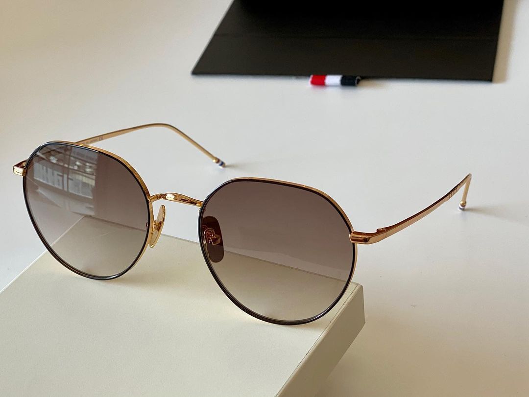 Thom Brand Design Sunglasses Classic Round Titanium Ultralight UV400 Sun Glasses TBX914 With Original Box Men Women Sun-glasses