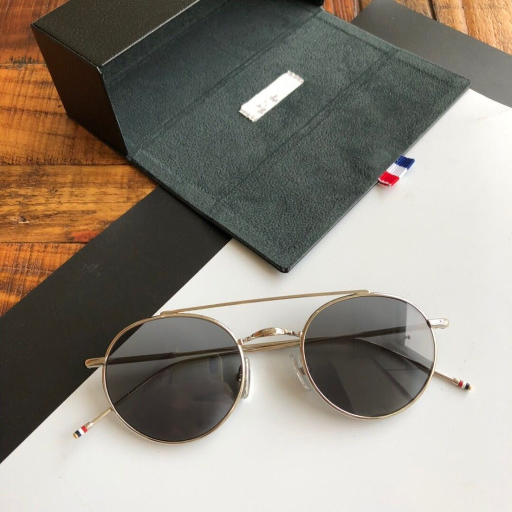 Thom Brand Designer Retro Round Sunglasses Frame Men TB101 Eyeglasses Titanium Alloy Women Gafas Spectacles With Original Box