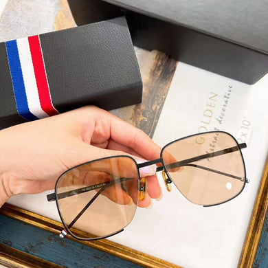 Thom Brand Sunglasses Men Women Vintage Square Double Beam Pilot Frog Shape Anti UV Sun Glasses Driving Car Eyeglasses