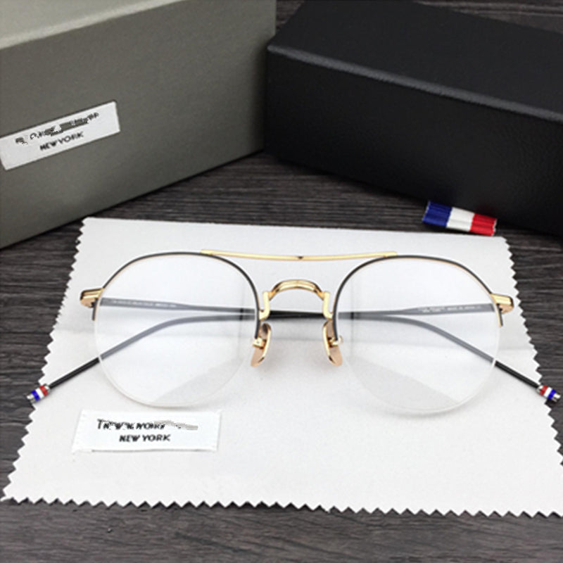 Thom Brand Round Alloy Glasses Frames TB903 Men Myopia Optical Prescription Eyeglasses Women Spectacles Eyewear Half Frame Light