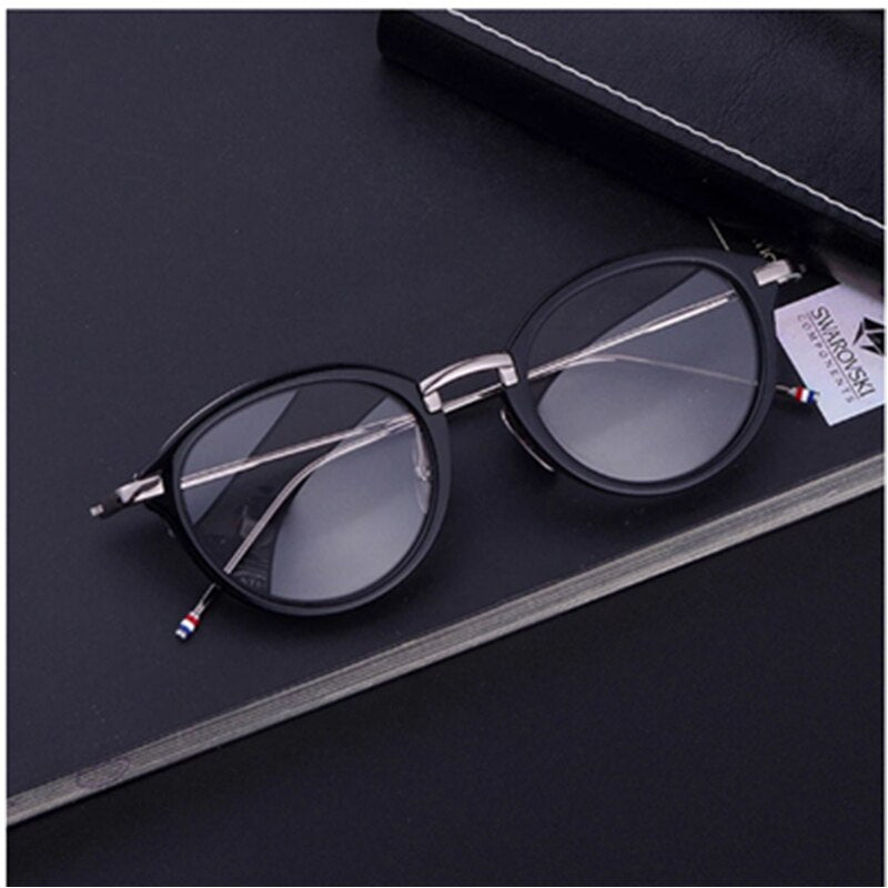 Thom Design Acetate Alloy Glasses Frame Men Women Retro Round Circle Eyeglasses Myopia Optical Prescription Eyewear Oculos TB011