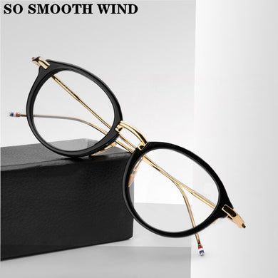 Thom Design Acetate Alloy Glasses Frame Men Women Retro Round Circle Eyeglasses Myopia Optical Prescription Eyewear Oculos TB011