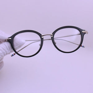 Thom  Round Acetate Alloy Temple Glasses frames for Men and Women TB011 eyeglasses myopia reading eyewear Oculos