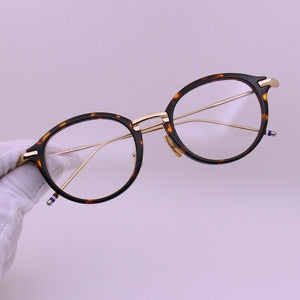 Thom  Round Acetate Alloy Temple Glasses frames for Men and Women TB011 eyeglasses myopia reading eyewear Oculos